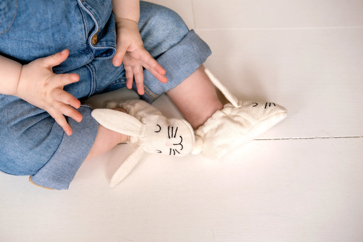 Cotton Knit Baby Booties | Rabbit