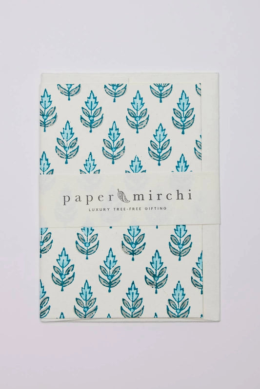 Hand Block Printed Greeting Card | Buti Turquoise