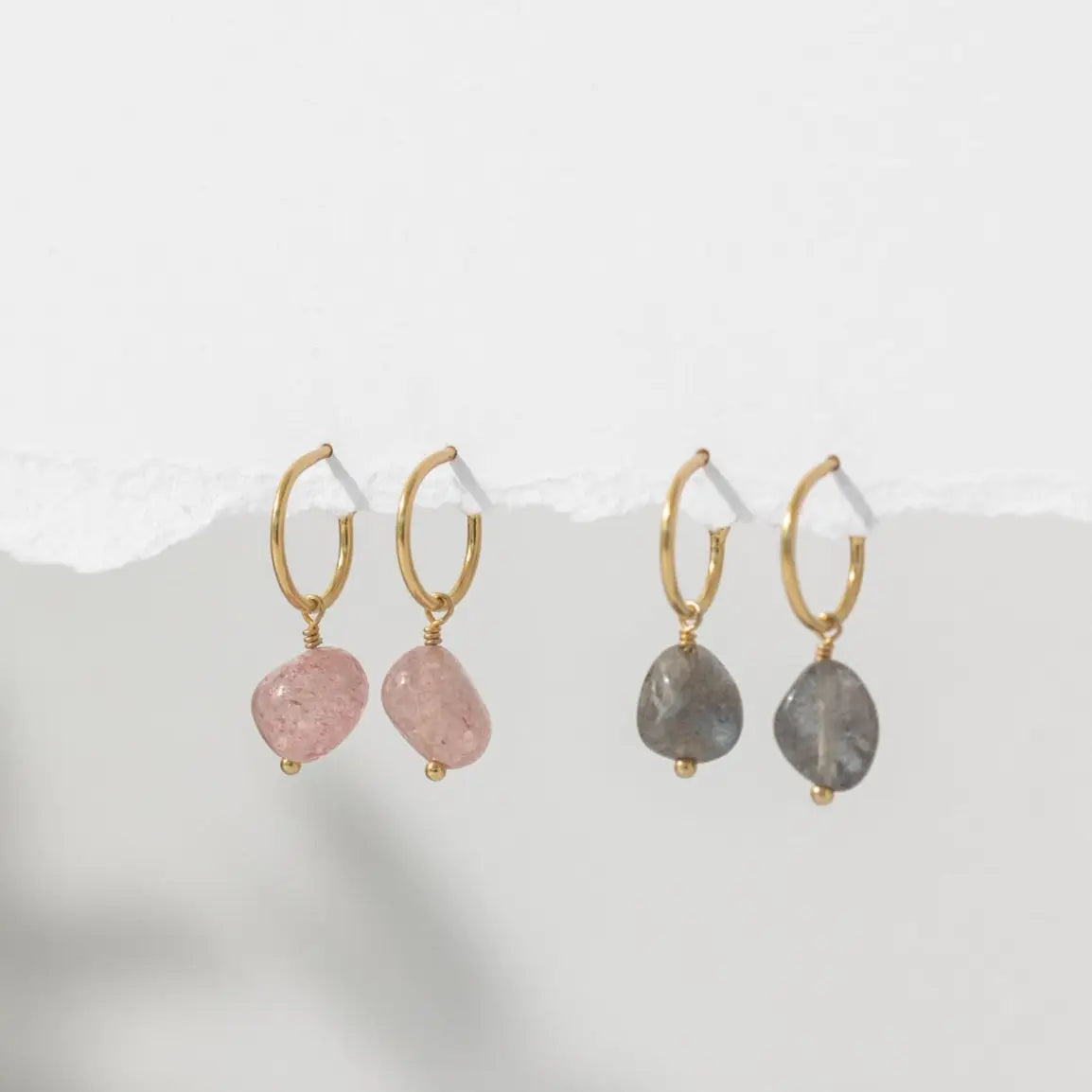 Labrodite Drop Stud Earrings
