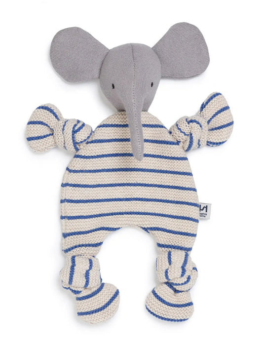 Cotton Knit Baby Comforter Cuddle Cloth | Elephant Cobalt