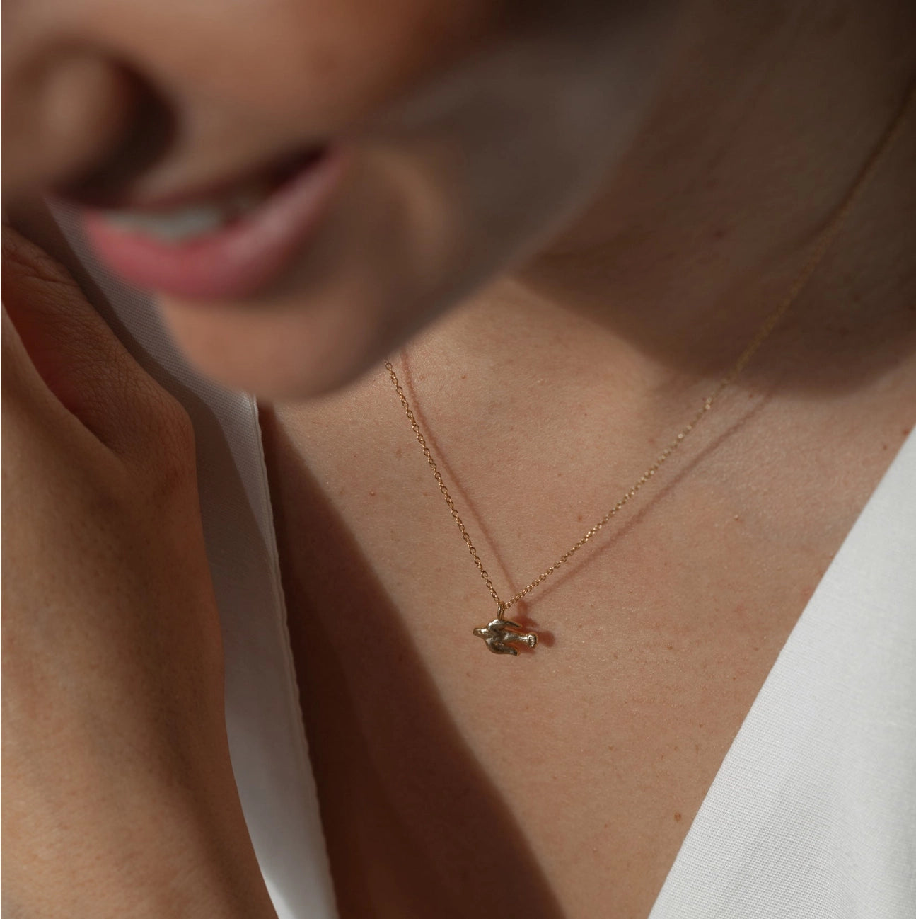 Gold Peace Dove Necklace