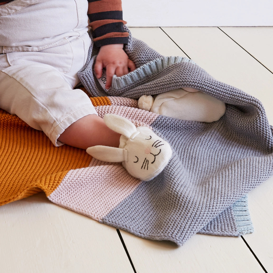 Cotton Knit Baby Booties | Rabbit