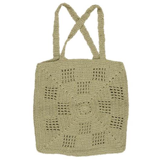 Crochet Cotton Bag Dusty Green
