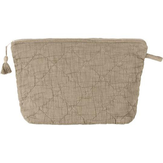 Quilted Toiletry Bag Linen