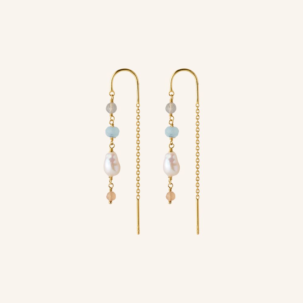 Mellow Blue Earchains | Gold