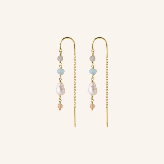 Mellow Blue Earchains | Gold