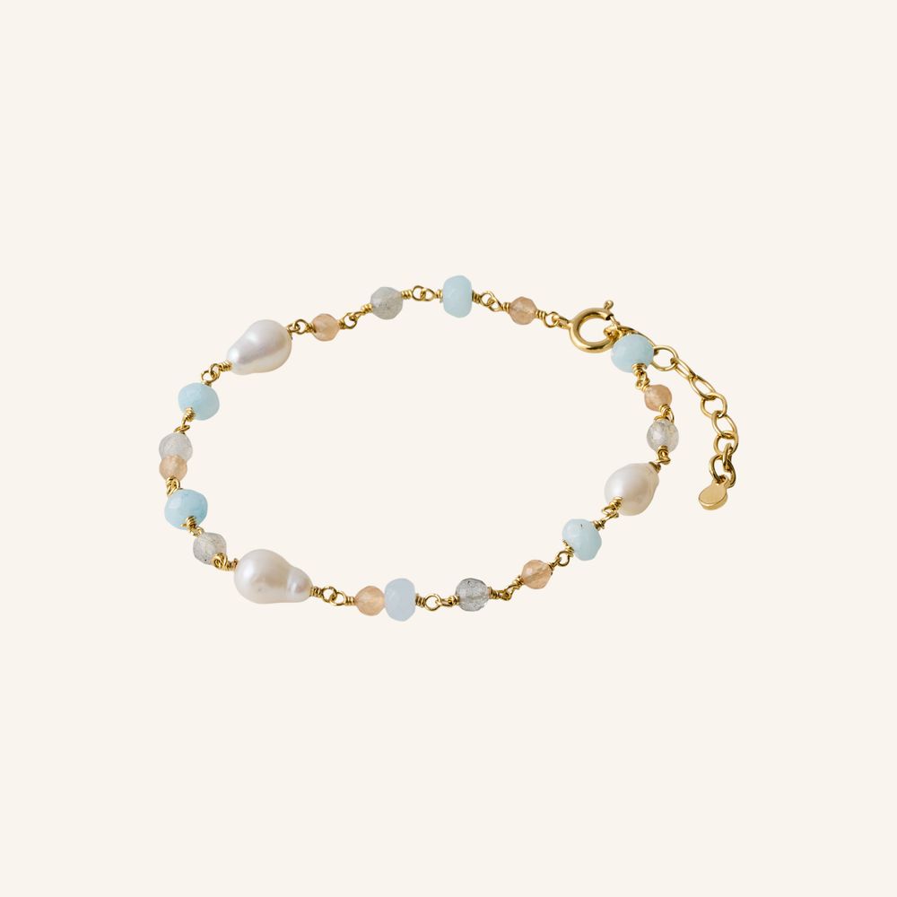 Mellow Blue Bracelet | Gold