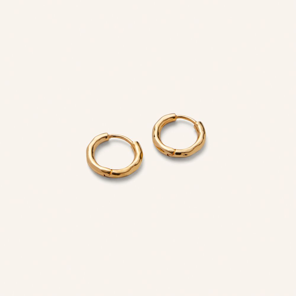 Mini Spirit Huggies | Gold plated brass