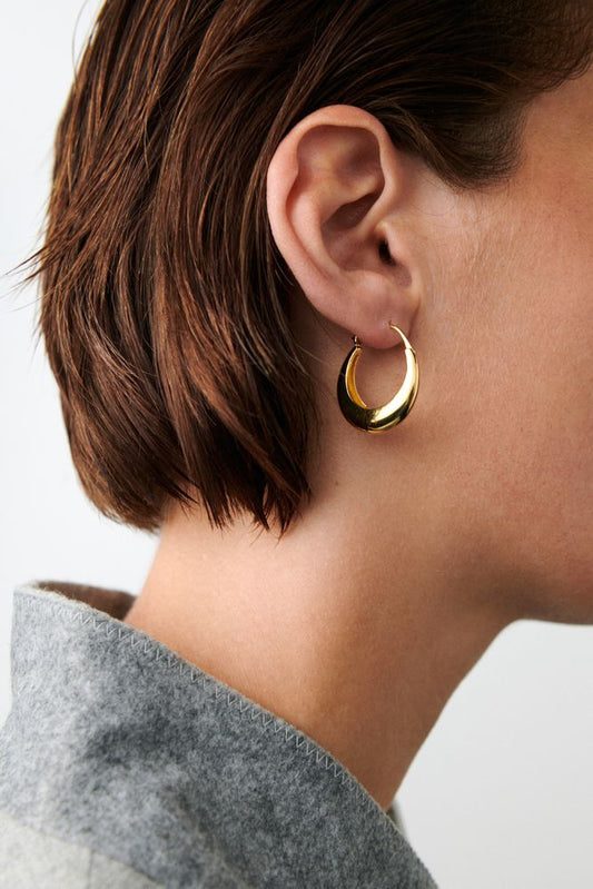 Large Atlas Earrings | Silver-plated brass