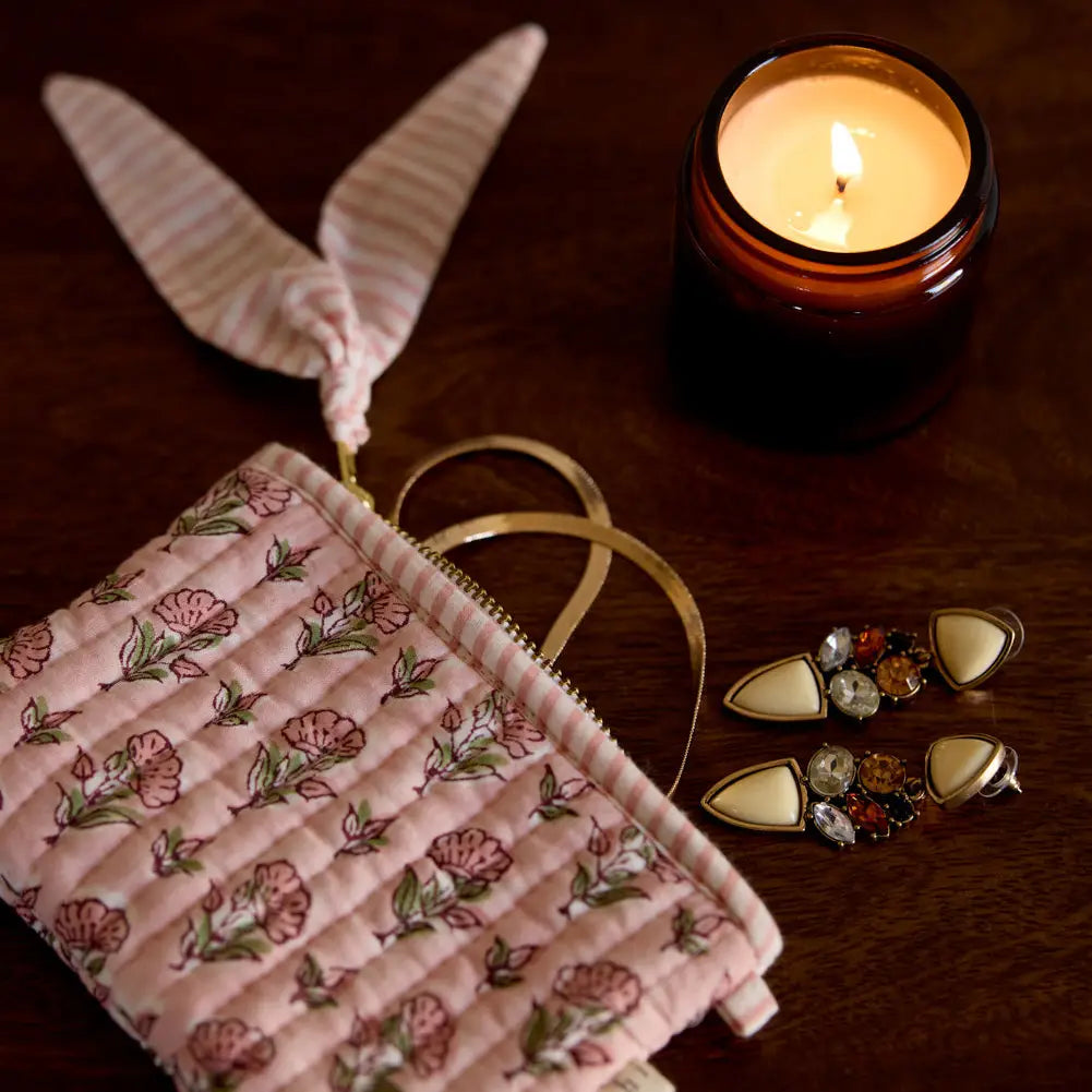 Organic Cotton Zipped Pouch Set 2pk - Floral Blush