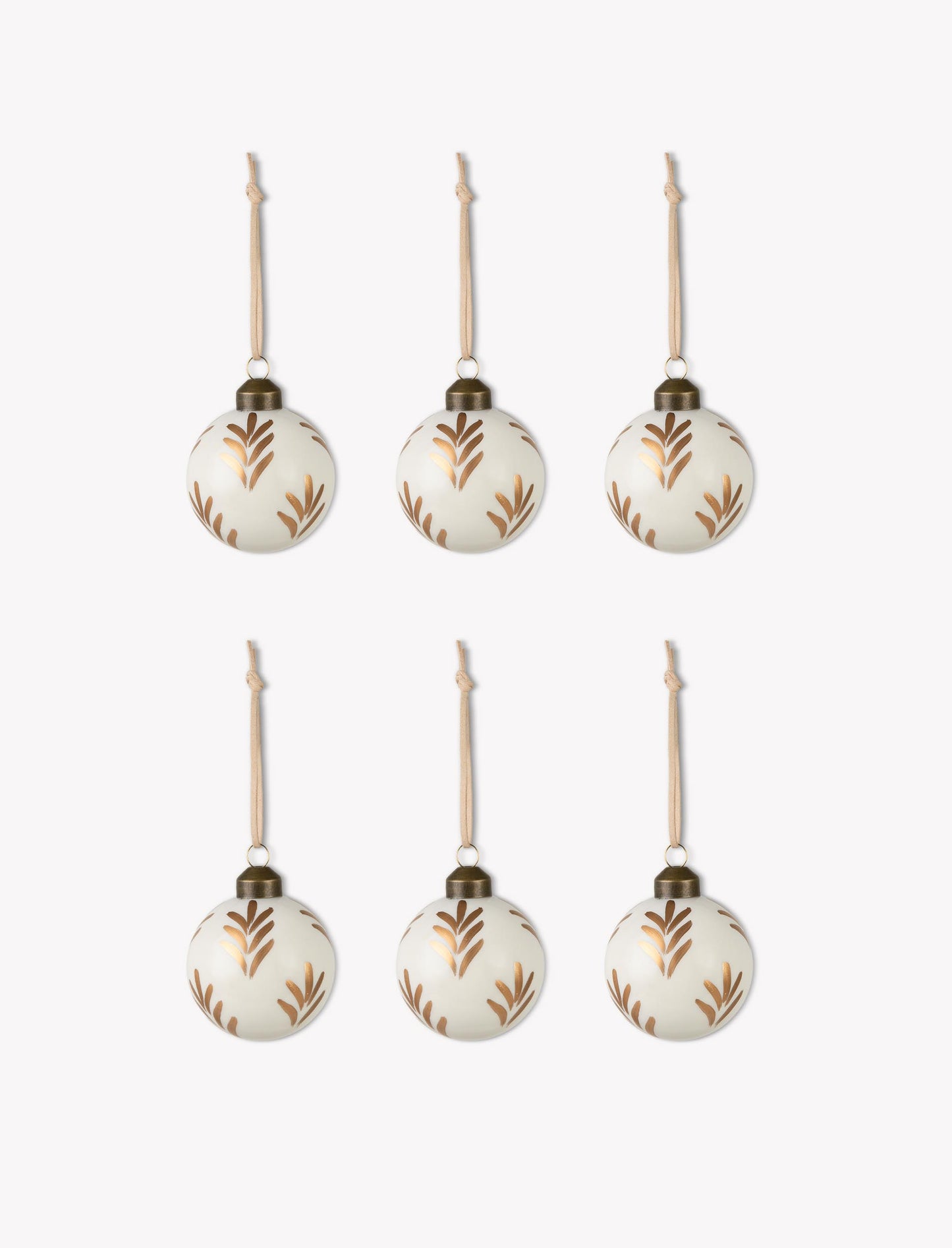 Hand-painted Glass Bauble | Gold Vine