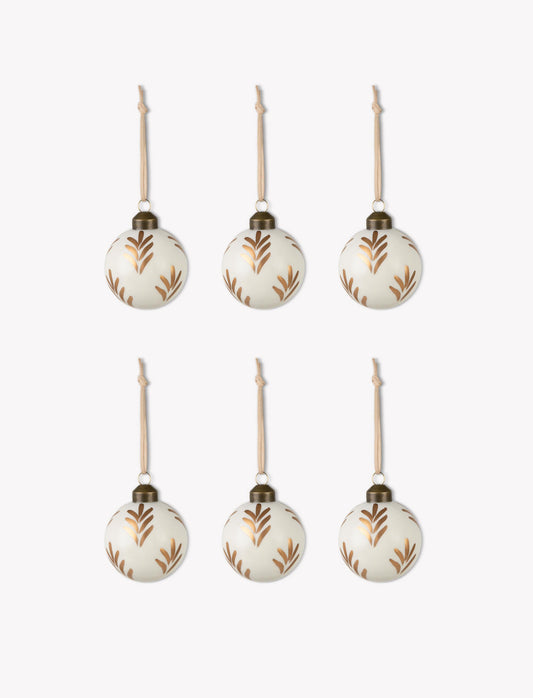 Hand-painted Glass Bauble | Gold Vine