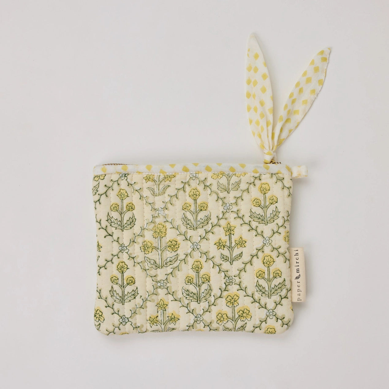 Organic Cotton Zipped Pouch Set 2pk - Floral Buttercream