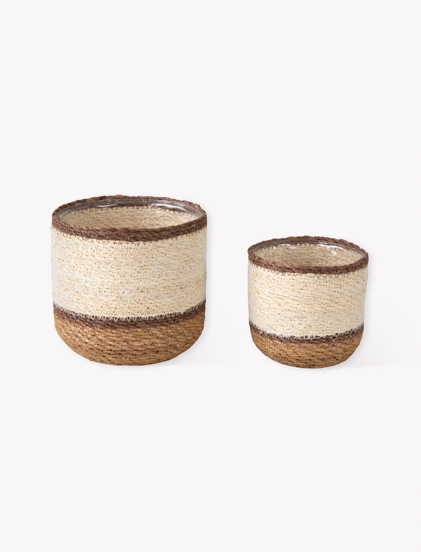Jute Multi Striped Pot