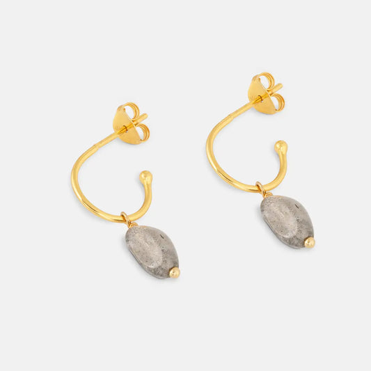 Labrodite Drop Stud Earrings