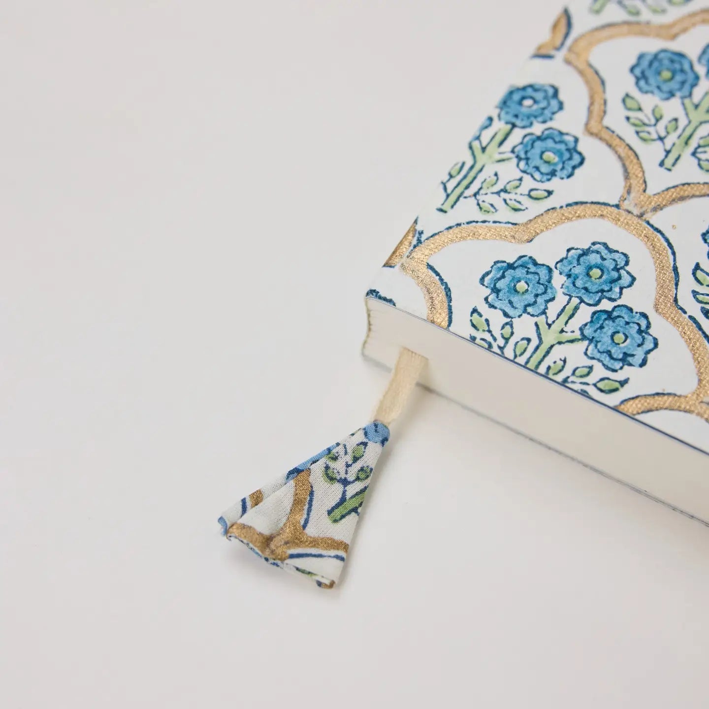 Block Printed Ruled Notebook (A5) - Trellis Indigo