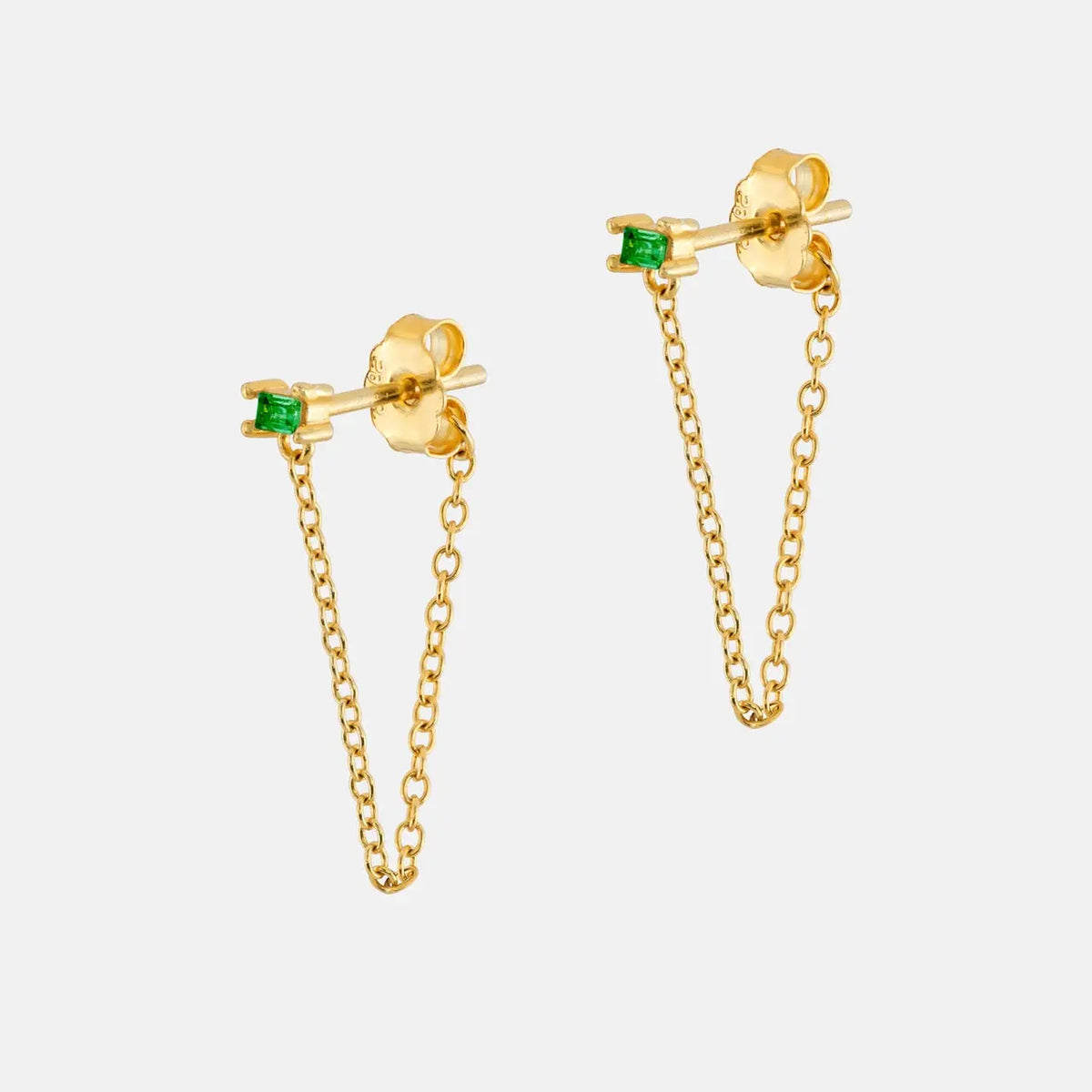 Ilena Green Crystal Chain Earrings