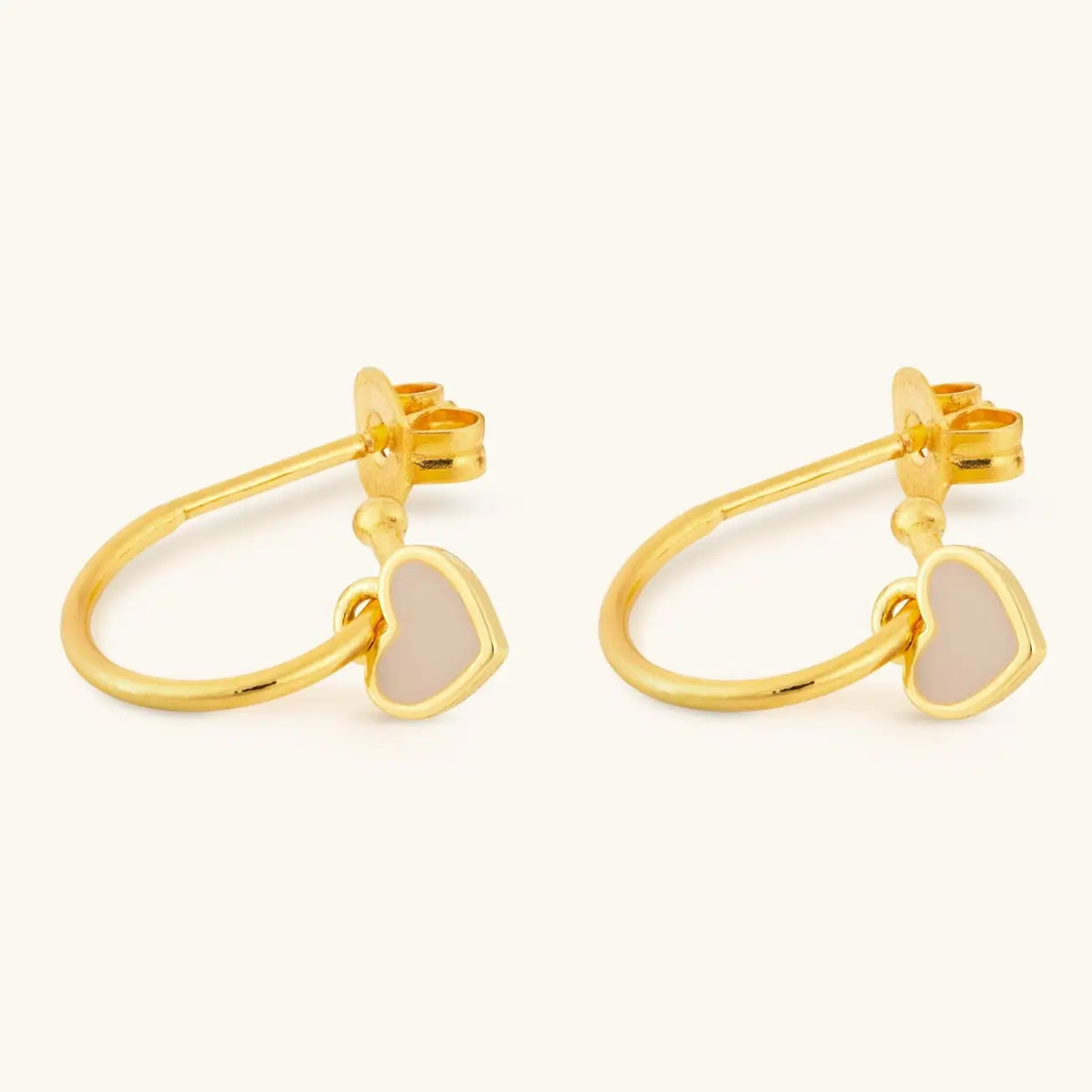 Latte Heart Earrings