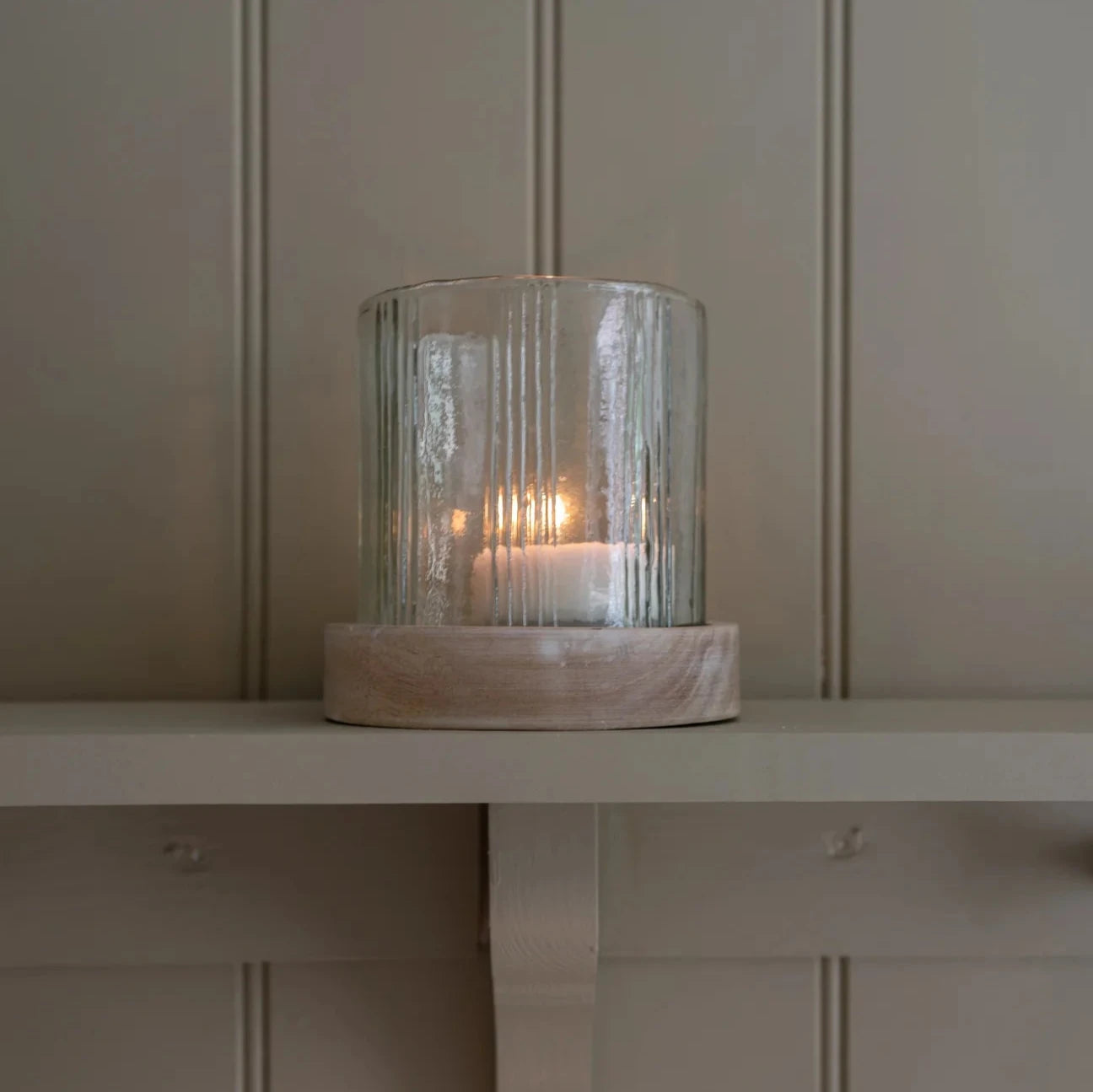 Stripe Glass Candle Holder | Small