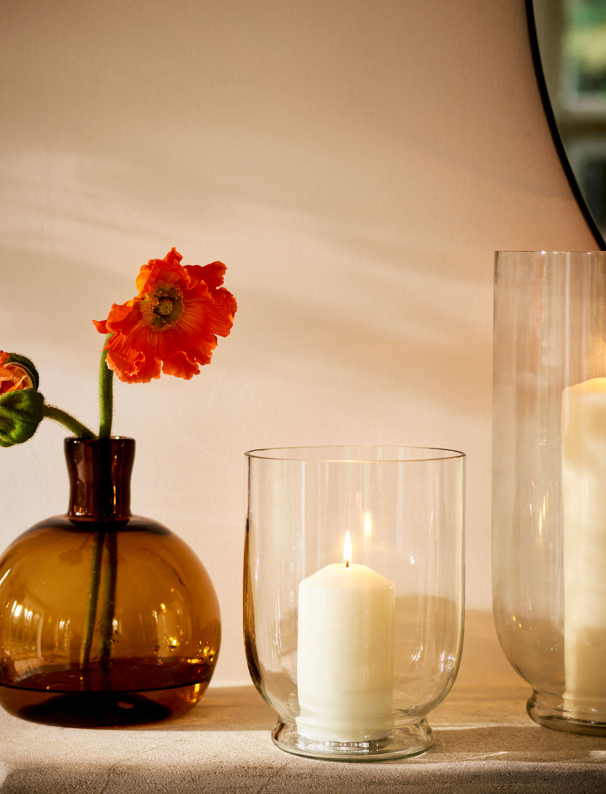 Glass Hurricane Vase