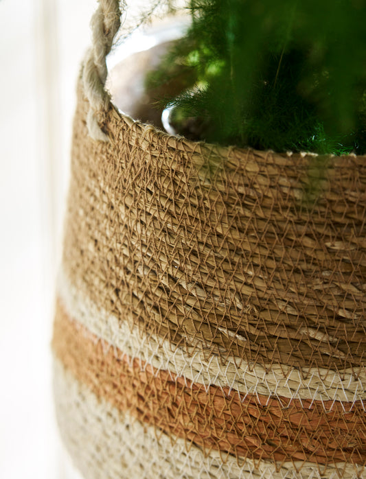 Hanging Pot Tapered Terracotta Stripe