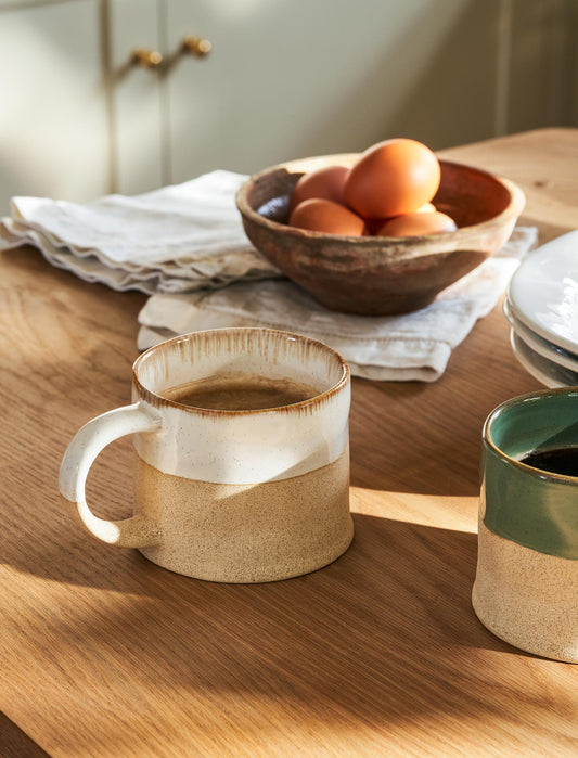 Half Glazed Mug | White