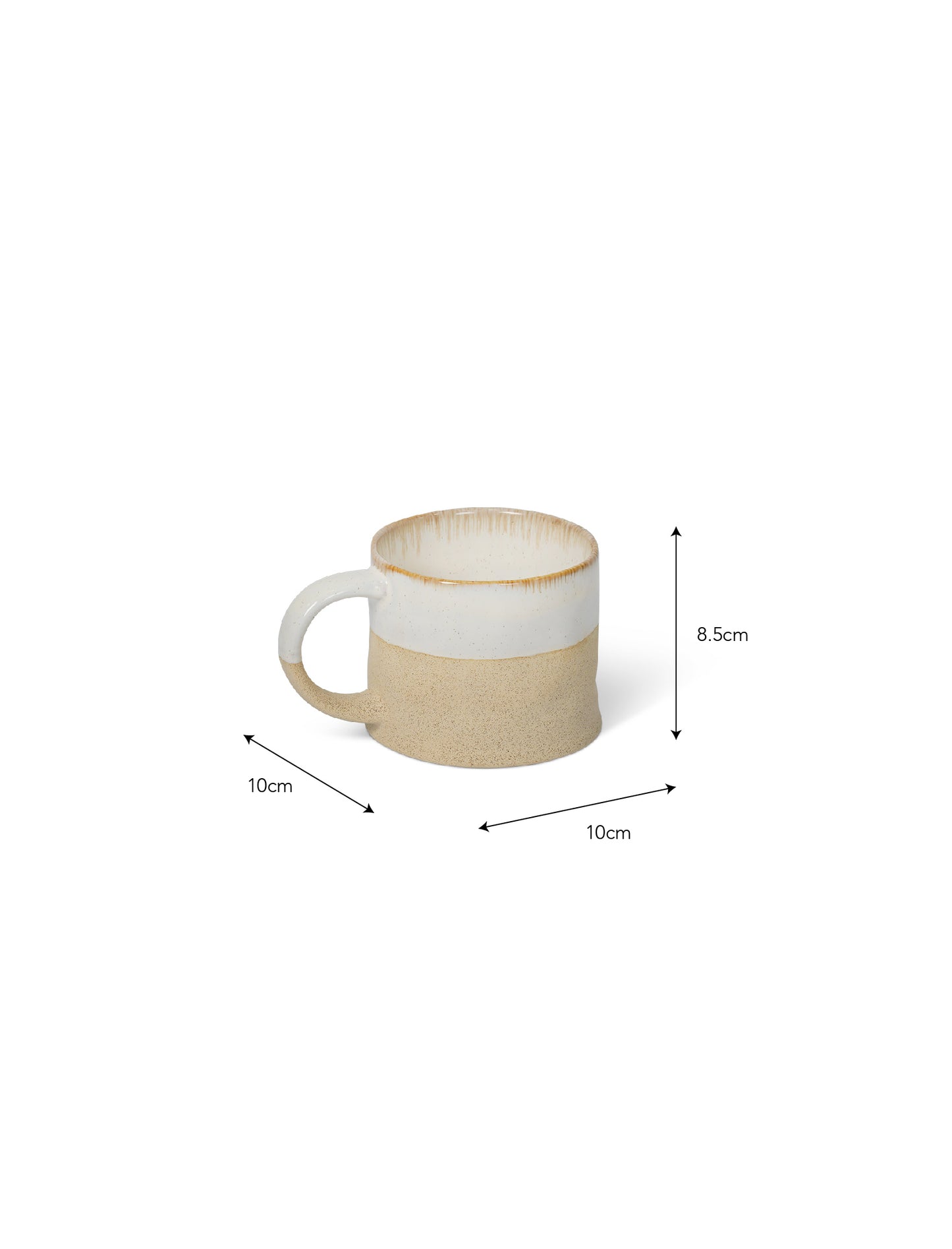 Half Glazed Mug | White