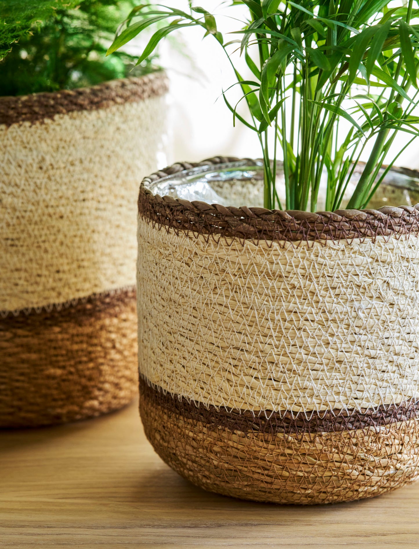 Jute Multi Striped Pot