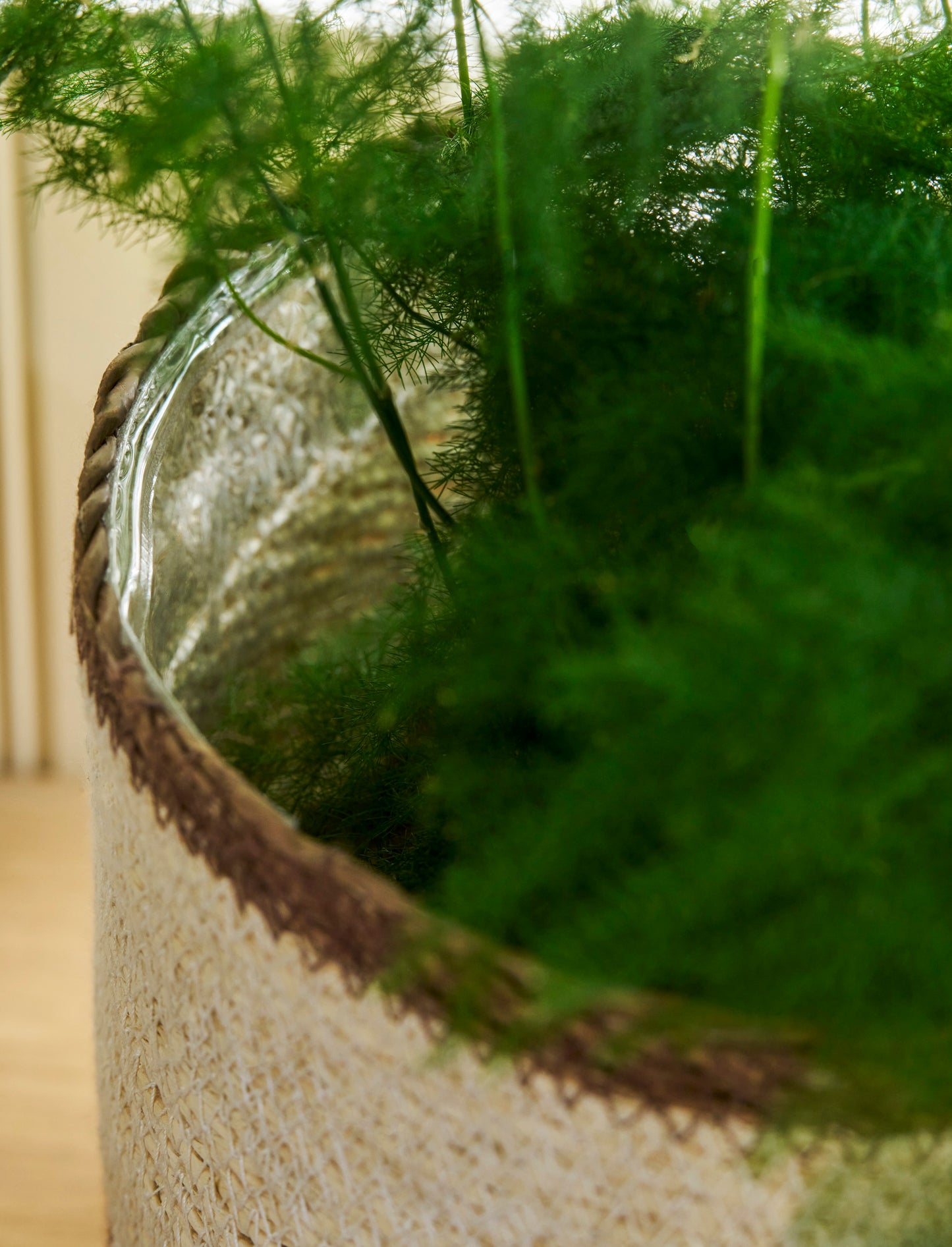Jute Multi Striped Pot
