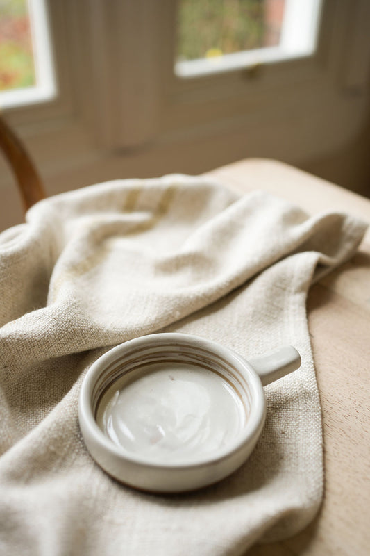 Hand Painted Breton Stripe Olive Dish | Taupe