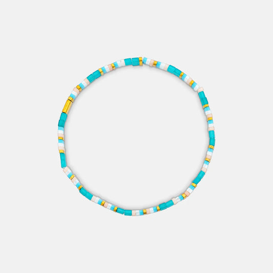 Flat Bead Bracelet | Blue