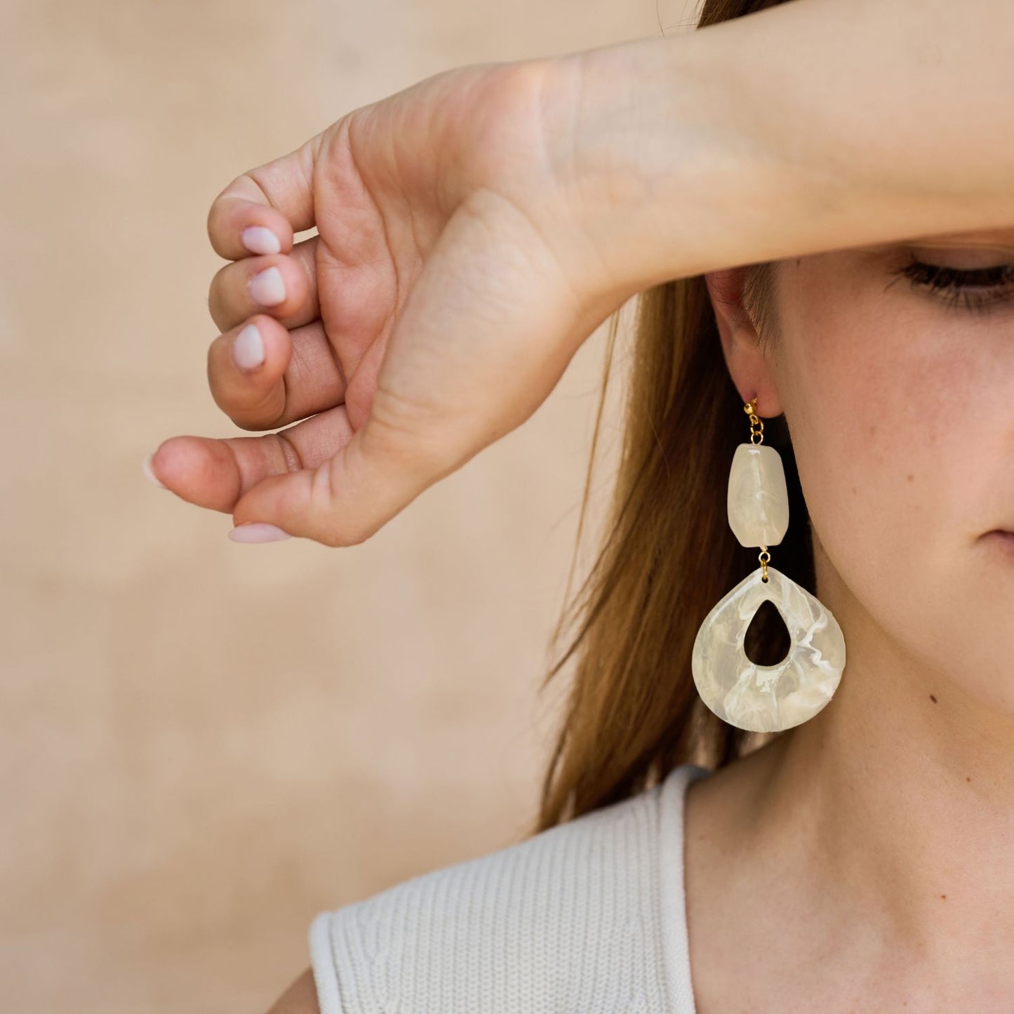 Marble Palm Earrings