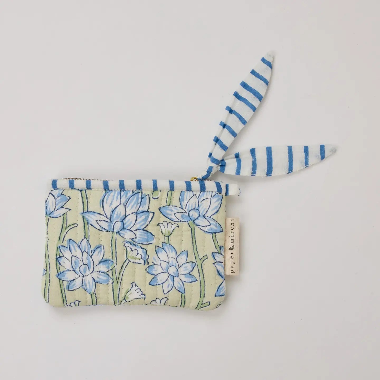 Organic Cotton Zipped Pouch Set 2pk - Floral Indigo