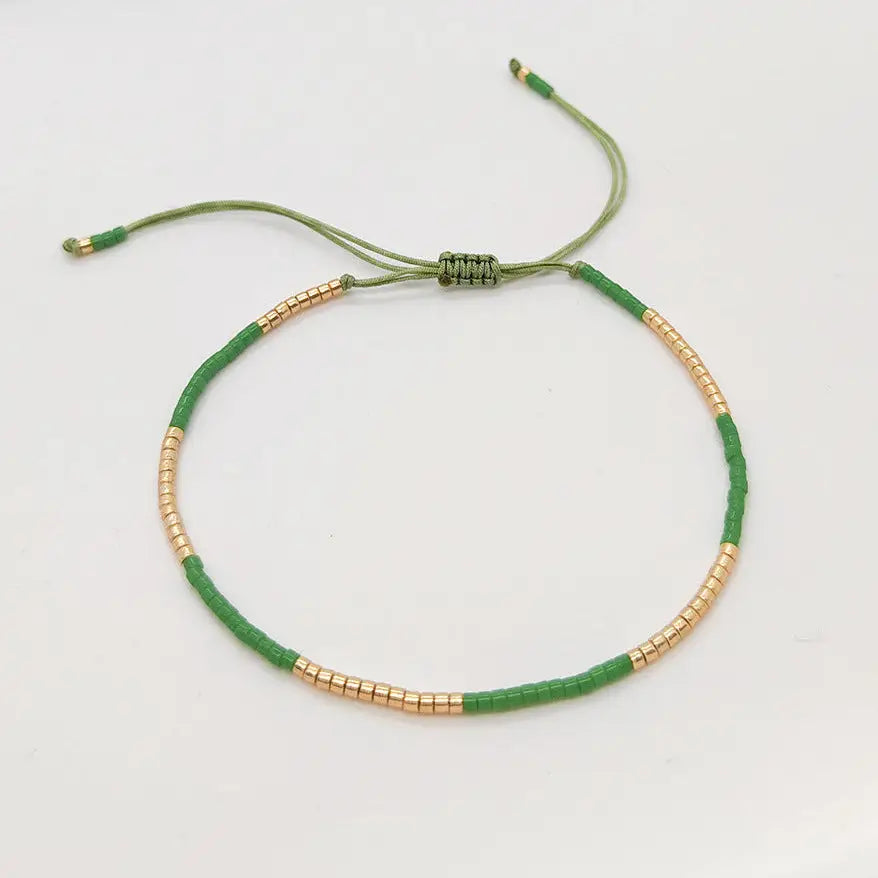 Bead Slider Bracelet | Sea Green