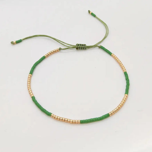 Bead Slider Bracelet | Sea Green