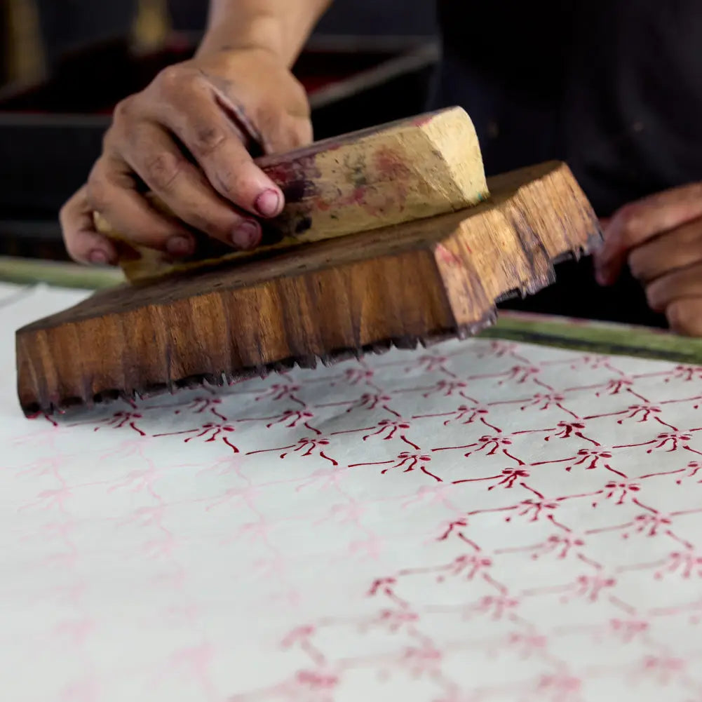 Hand Block Printed Greeting Card | Mother's Day Pink Bows