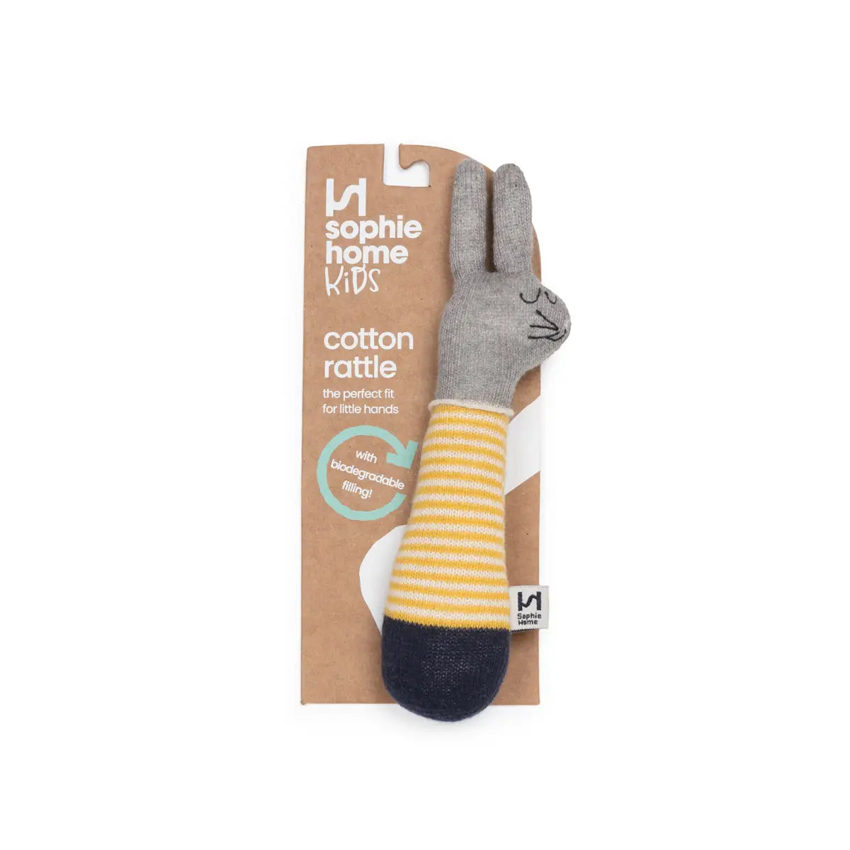 Cotton Knit Baby Rattle Toy | Rabbit Citrus