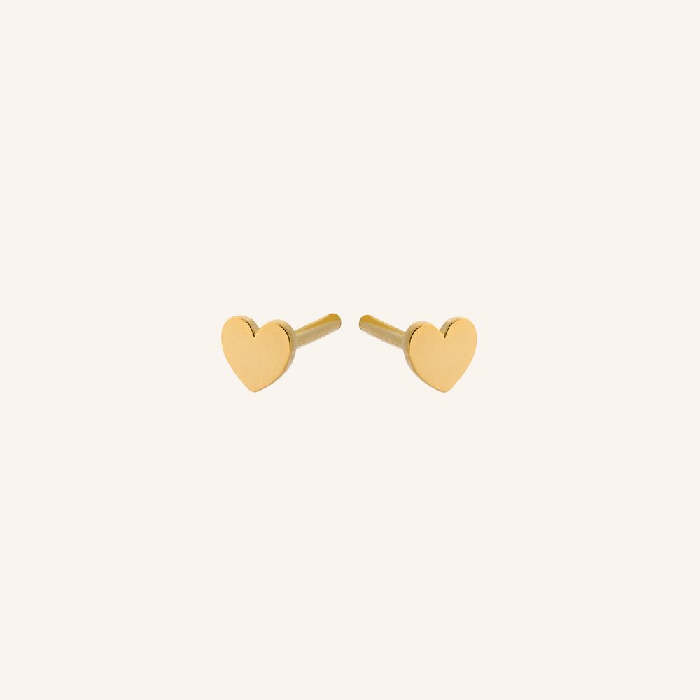 Mini Heart Earsticks | Gold