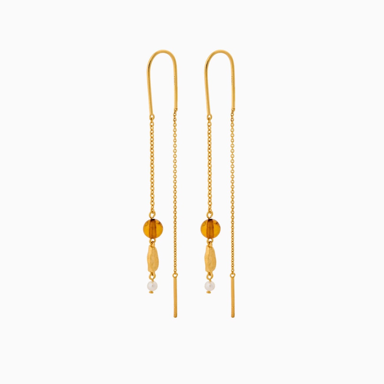 Amber Glow Earrings | Gold