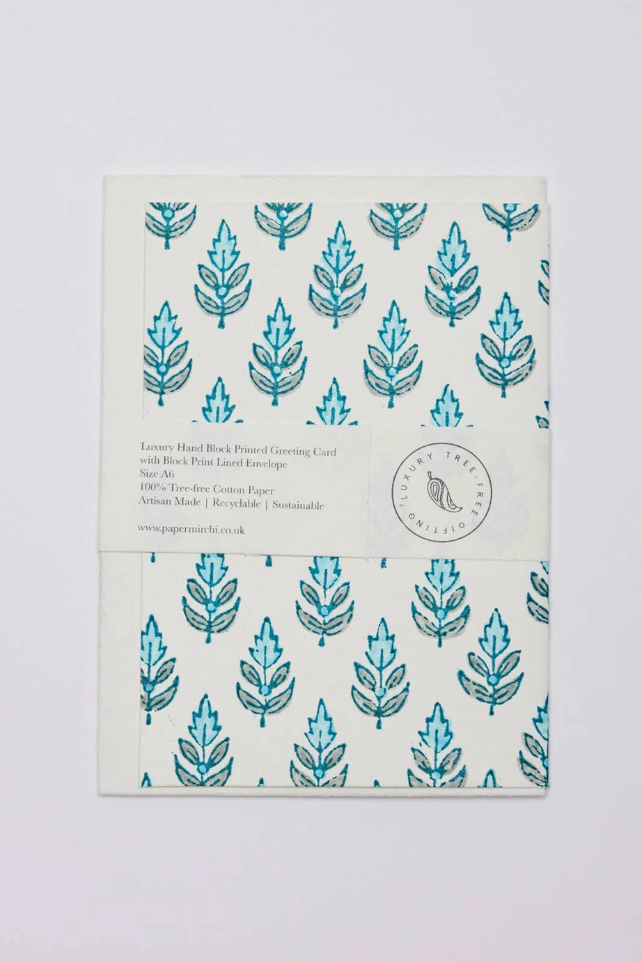 Hand Block Printed Greeting Card | Buti Turquoise