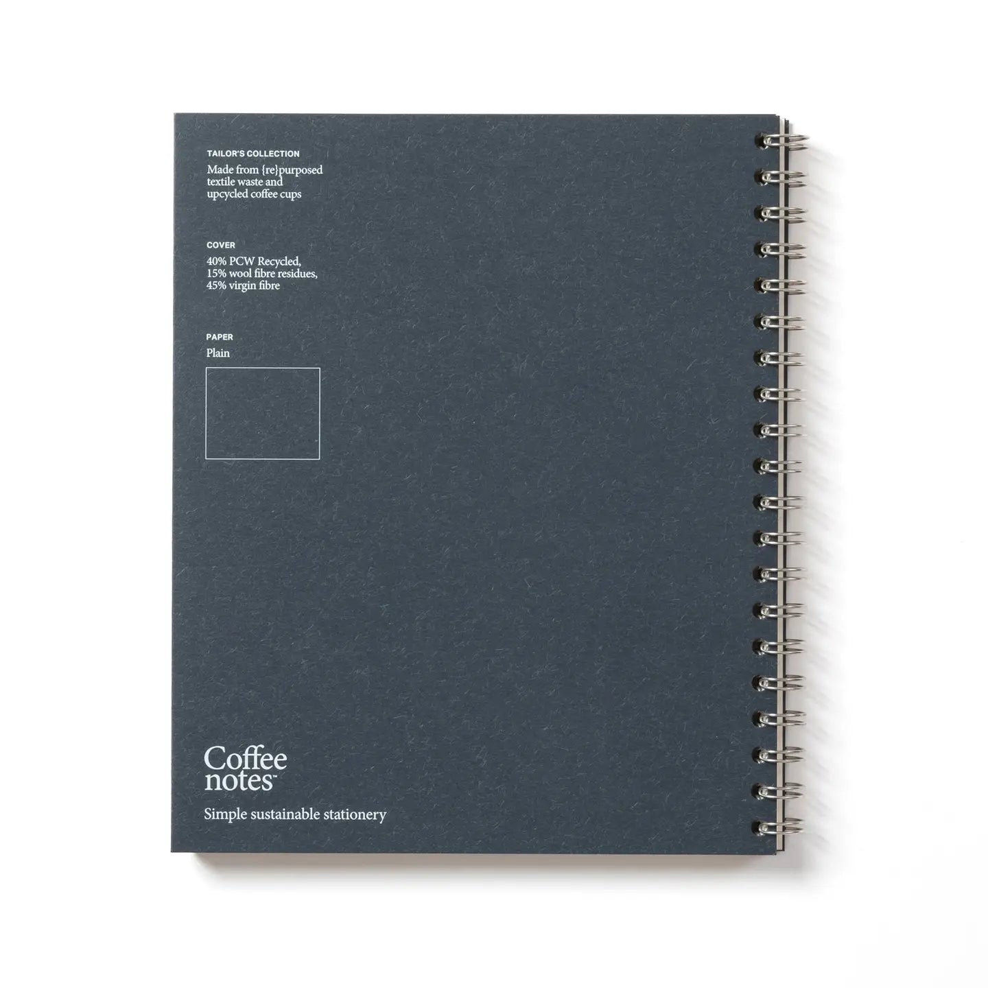 Plain Wirebound Notebook | Navy | Grande