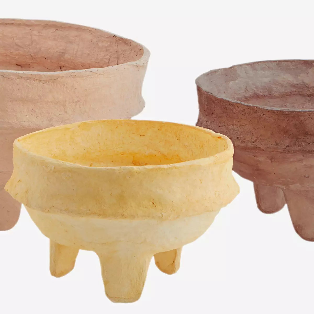 Handmade paper pulp bowls