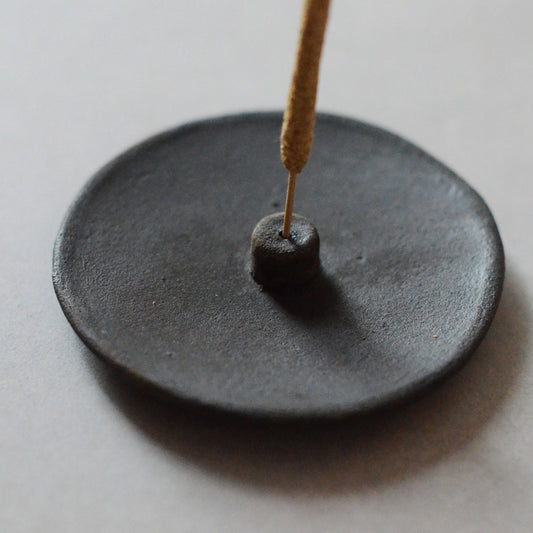 Ceramic Incense Holder | Raw Black