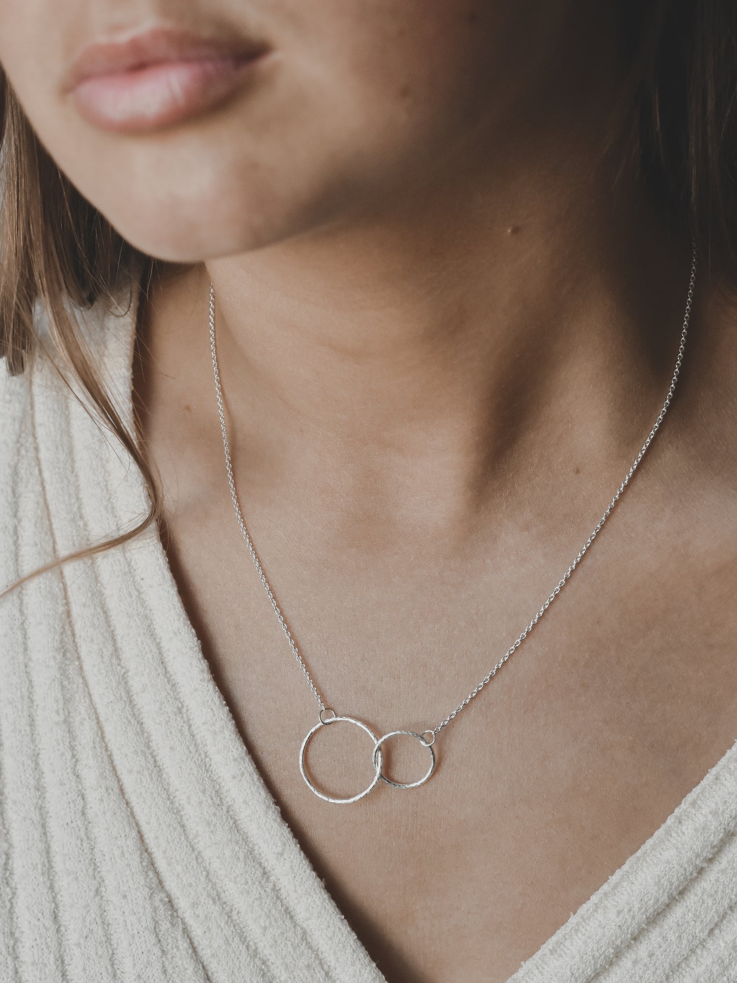 Double Plain Necklace | Silver