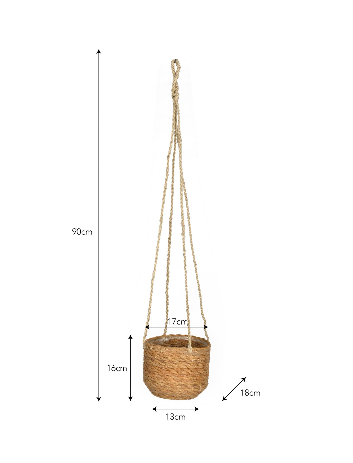 Hanging basket plant pot, seagrass