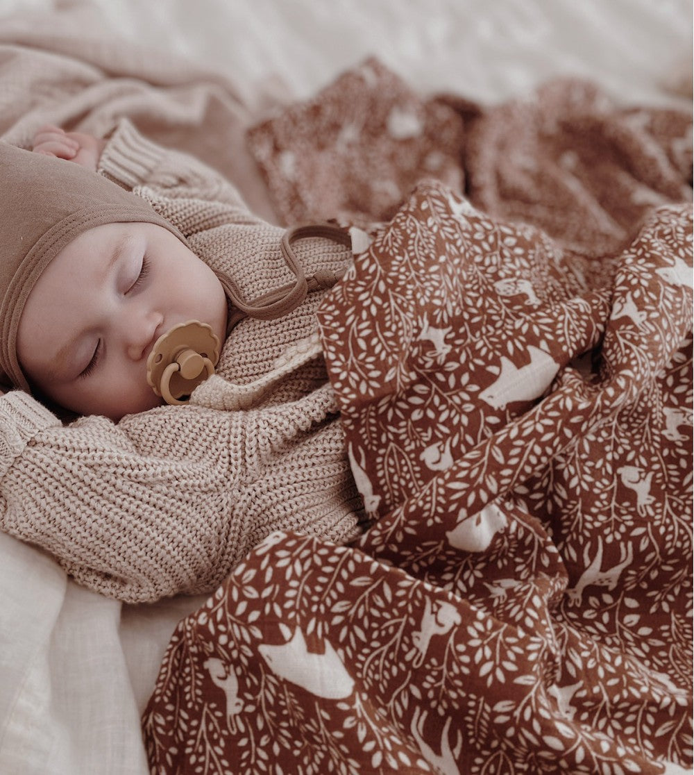 Muslin Swaddle Blanket | Woodland Print