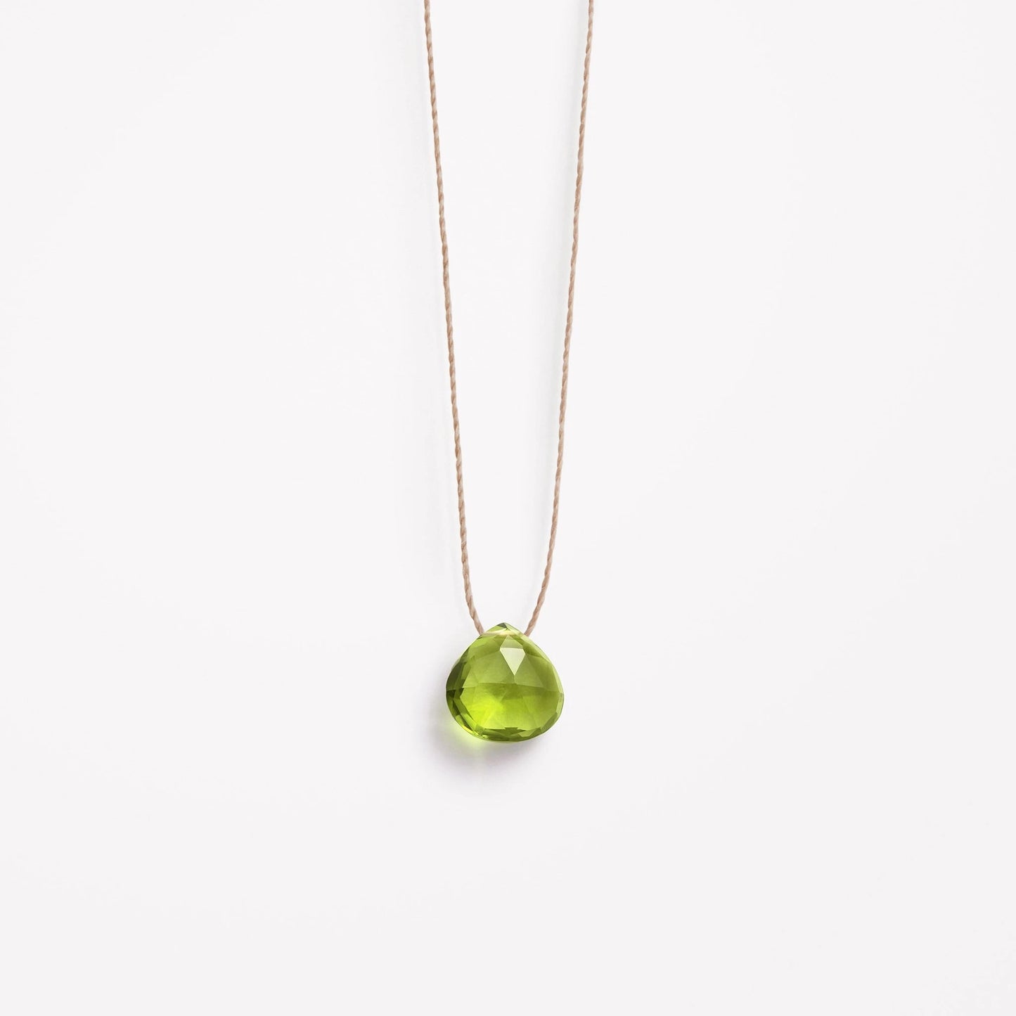 August Fine Cord Birthstone Necklace | Peridot